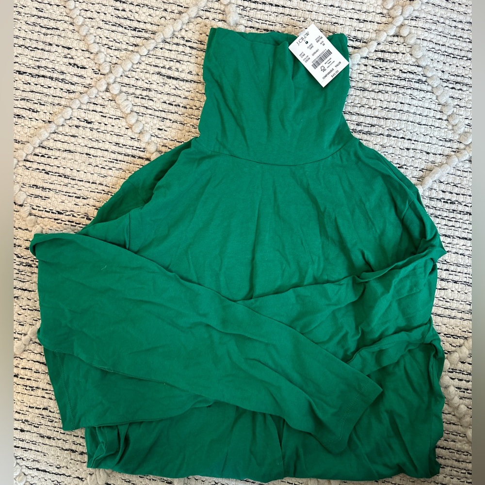 Green Cotton Turtleneck Longsleeve